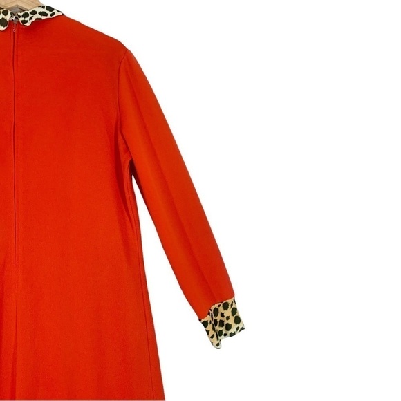 Vintage Unbranded Retro Rockabilly Midi Dress Size Large Red Animal Print - Picture 10 of 10